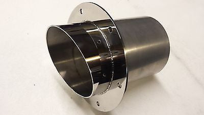 316 Stainless steel 5" transom marine exhaust outlet boat  slash cut polished. - southern marine products