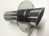 316 Stainless steel 2" transom marine exhaust outlet boat  slash cut polished. - southern marine products