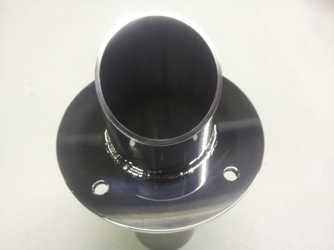316 Stainless steel 2" transom marine exhaust outlet boat  slash cut polished. - southern marine products