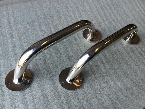 A pair of stainless steel grab rails 220mm marine grade 316 boat hand rail - southern marine products