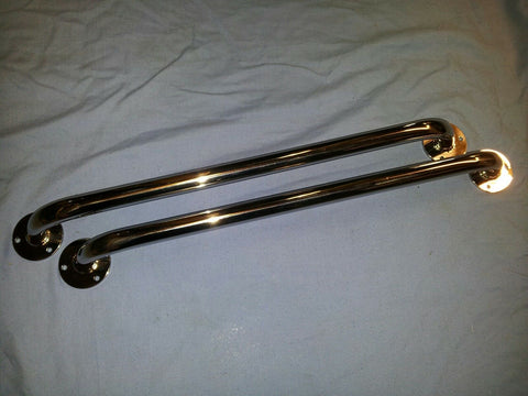 A pair of stainless steel grab ralis 450mm marine grade 316 boat hand rails - southern marine products